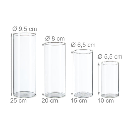 Vases en verre en 4 tailles
