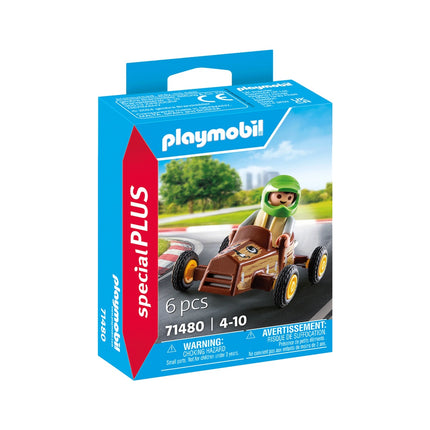 Coffret de jeu de karting avec figurine d'enfant et accessoires