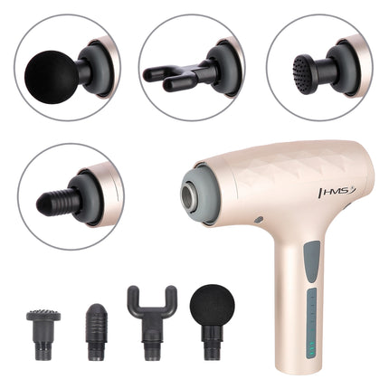 Pistolet de massage doré - Tissus profonds, portable, silencieux