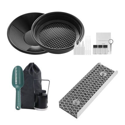 Gold Panning Kit, 16-Piece Set With 12-Inch Mini Sluice