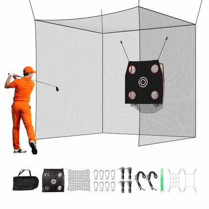 Golf Batting Cage Net 10x10x10 Ft, Targets Included