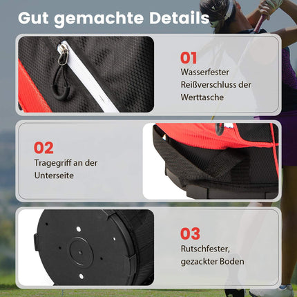 Golftrolleytasche mit 14-facher Unterteilung, 9 Taschen, Rot