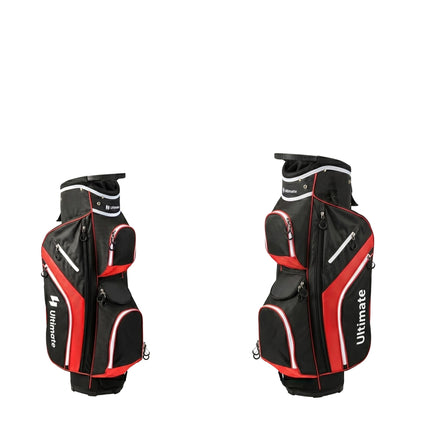 Golftrolleytasche mit 14-facher Unterteilung, 9 Taschen, Rot