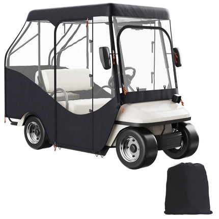 Golf Cart Enclosure, 420D Polyester, Clear 4-Side Windows