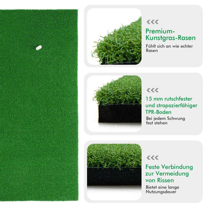 Golf-Schlagmatte, Standard-Golf-Übungsmatte mit echtem Gefühl, 1,5 x 1 m, Grün