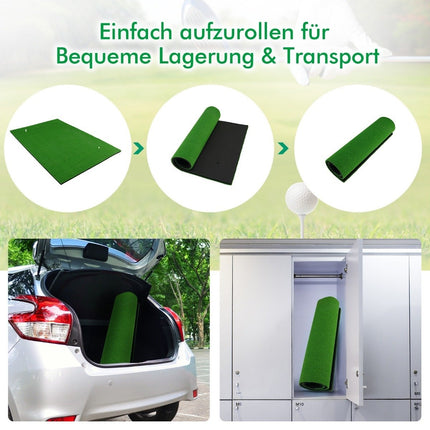Golf-Schlagmatte, Standard-Golf-Übungsmatte mit echtem Gefühl, 1,5 x 1 m, Grün