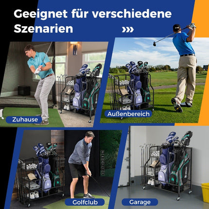 Organisateur de golf à roulettes - Peut contenir 2 sacs, clubs et équipements.