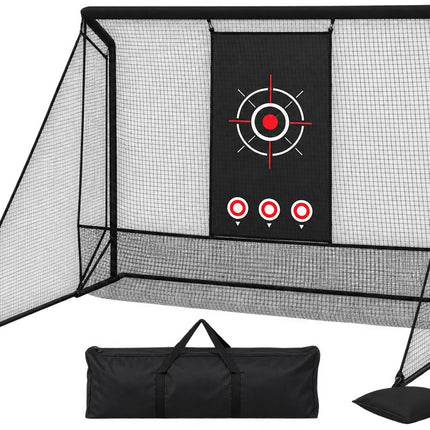 Golf Practice Hitting Net with Dual Side Barriers, Black