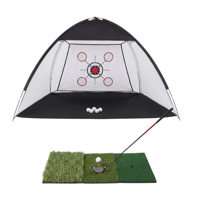 Golf-Übungsnetz 314 x 179 x 199 cm mit Tri-Turf-Matte
