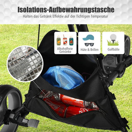 Golf-Trolley, 3-rädrig, faltbares Aluminium, Grau