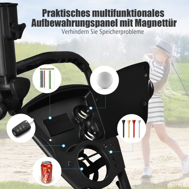 Golf-Trolley, 3-rädrig, faltbares Aluminium, Grau