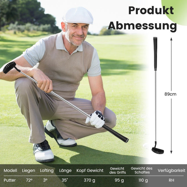 Golf Putter Putter maillet en acier inoxydable de 89 cm avec tête en acier inoxydable et poignée antidérapante