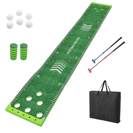Tapis de putting de golf avec ensemble de clubs et de balles réglables