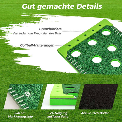 Tapis de putting de golf avec ensemble de clubs et de balles réglables