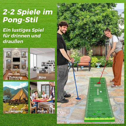 Tapis de putting de golf avec ensemble de clubs et de balles réglables