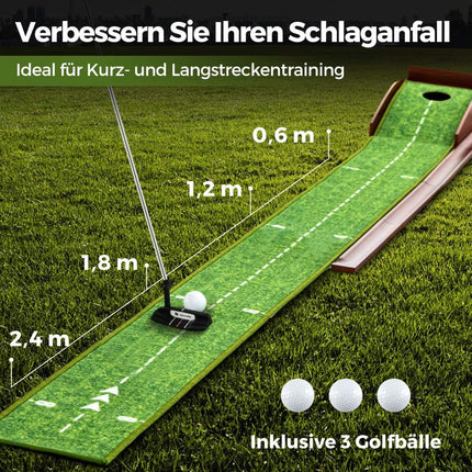Tapis de putting de golf avec retour automatique de balle, 1 trou, 3 balles