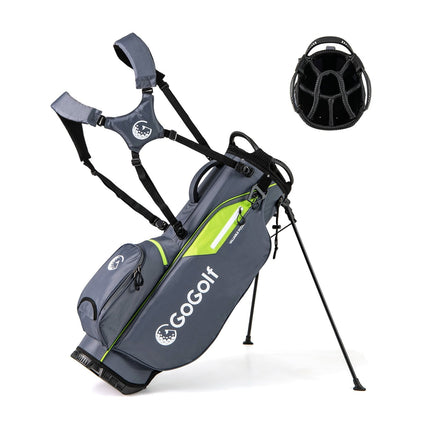 Sac trépied de golf, séparateur 8 compartiments, 5 poches, gris
