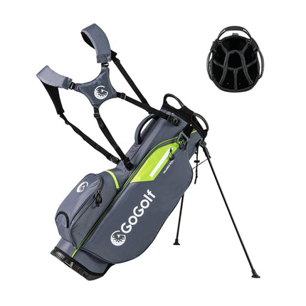 Sac trépied de golf, séparateur 8 compartiments, 5 poches, gris