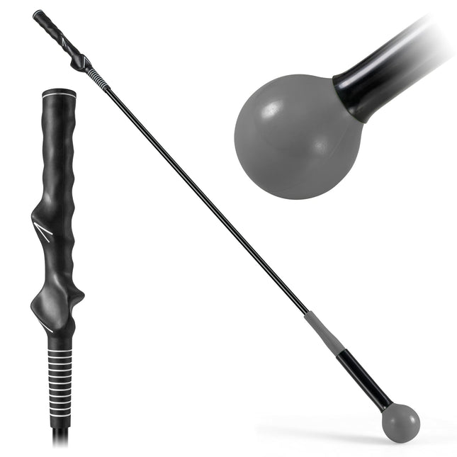 Aide à l'entraînement au swing de golf, 120 cm, tête lestée, gris