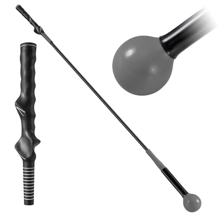 Aide à l'entraînement au swing de golf, 120 cm, tête lestée, gris