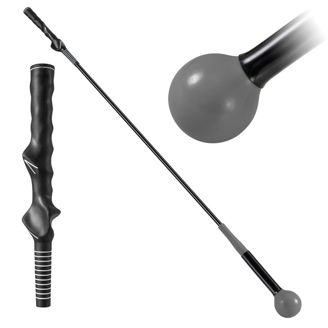Aide à l'entraînement au swing de golf, 120 cm, tête lestée, gris
