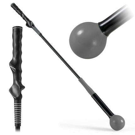 Aide à l'entraînement au swing de golf, 80 cm, tête lestée, gris