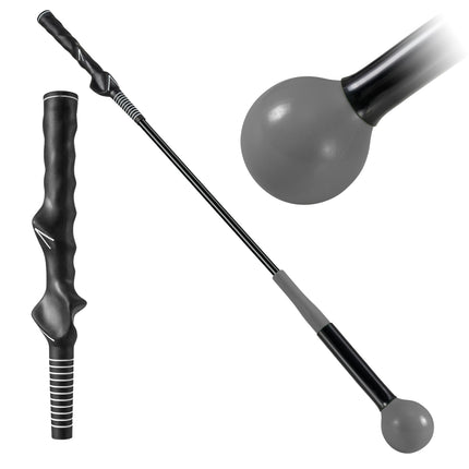 Aide à l'entraînement au swing de golf, 80 cm, tête lestée, gris