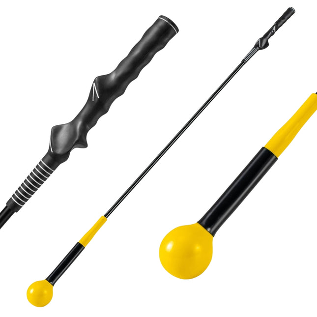 Entraîneur de swing de golf avec tête lestée, 120 cm, jaune
