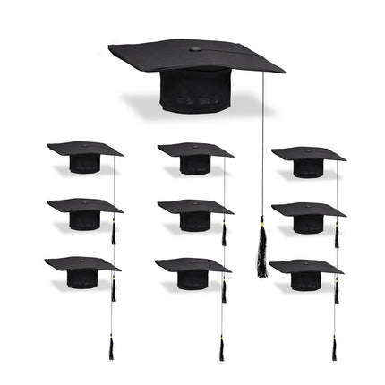 Lot de 10 casquettes de remise de diplôme, ajustement universel