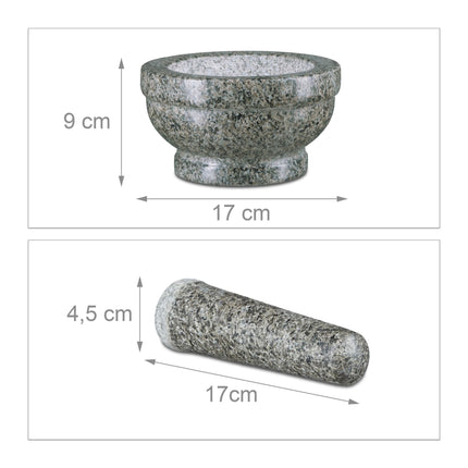 Mortier et pilon en granit 17 cm
