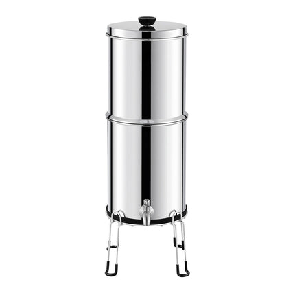Gravity-Fed Water Filter System, 2.25 gal, Stainless Steel, 2 Filters