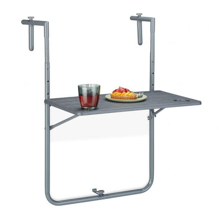 Grauer Balkon-Hängetisch, klappbar