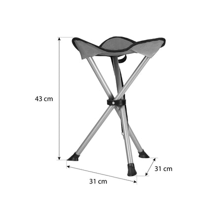Grauer klappbarer Campinghocker, leicht, tragbar