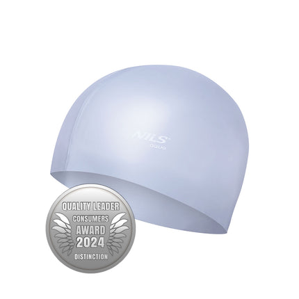 Gray Silicone Swimming Cap, Solid Color