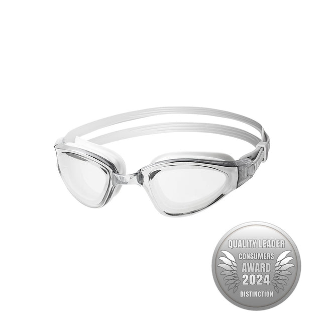 Graue Schwimmbrille, Antibeschlag, UV-Schutz
