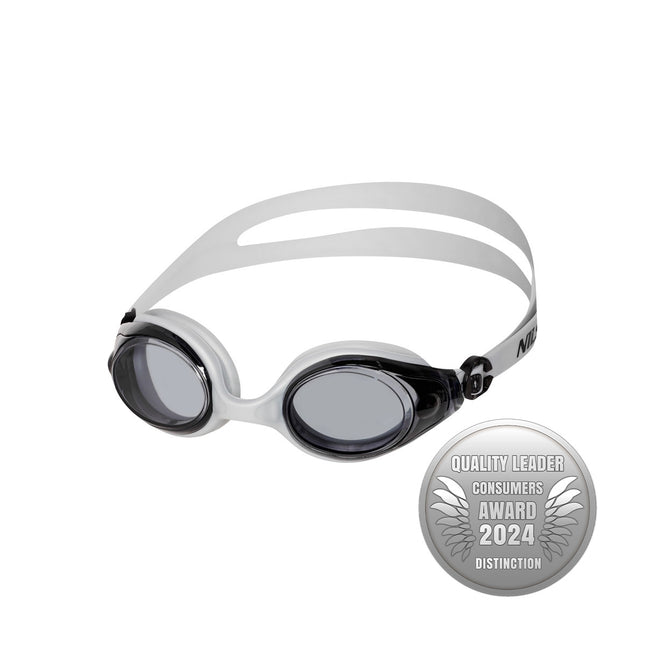 Graue Schwimmbrille, Antibeschlag, UV-Schutz