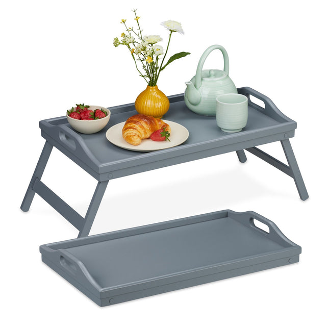 Plateau de lit gris - lot de 2