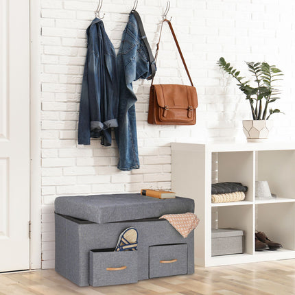 Banc gris avec 2 tiroirs