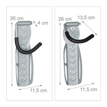 Lot de 2 supports muraux pour vélos gris