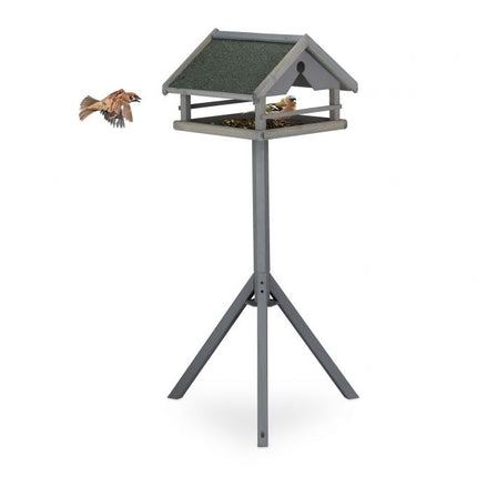 Table à oiseaux grise sur poteau