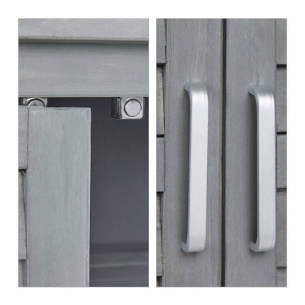 Armoire de jardin grise à 3 compartiments
