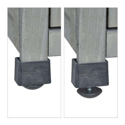Armoire de jardin grise à 3 compartiments