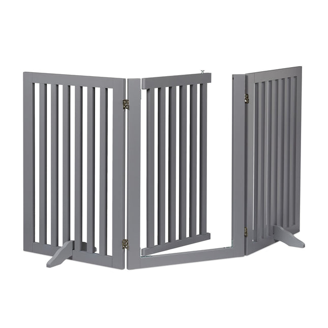 Portail de sécurité gris avec porte 70 cm