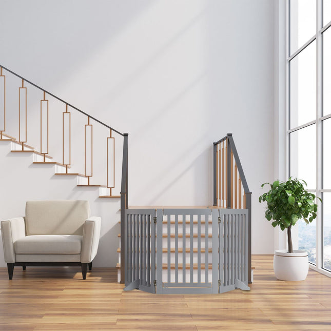 Portail de sécurité gris avec porte 70 cm
