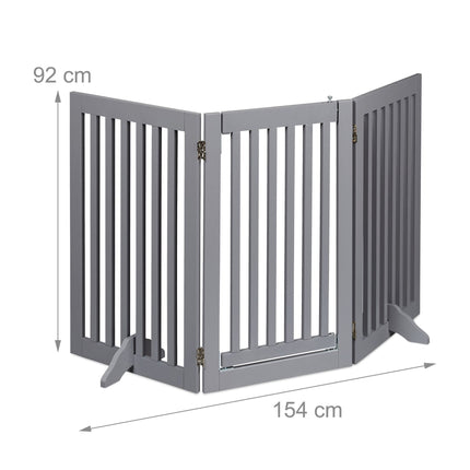 Portail de sécurité gris avec porte 92 cm