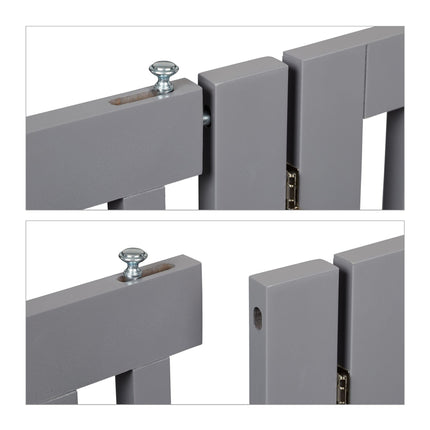 Portail de sécurité gris avec porte 92 cm