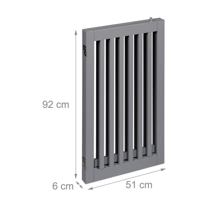 Portail de sécurité gris avec porte 92 cm