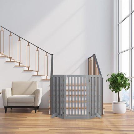 Portail de sécurité gris avec porte 92 cm
