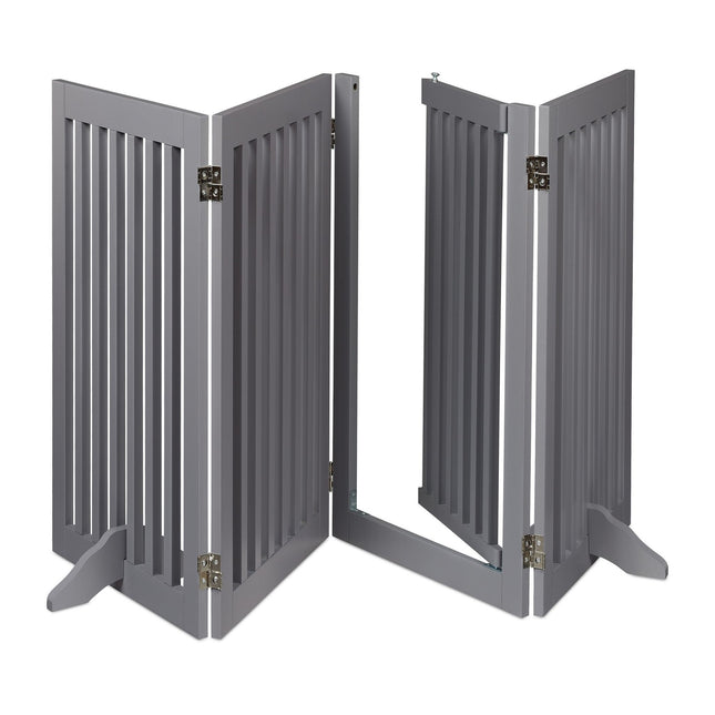Graues Sicherheitstor mit Tür 92 cm