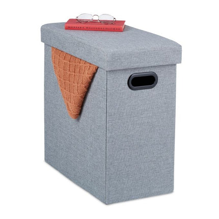Tabouret gris avec espace de rangement
